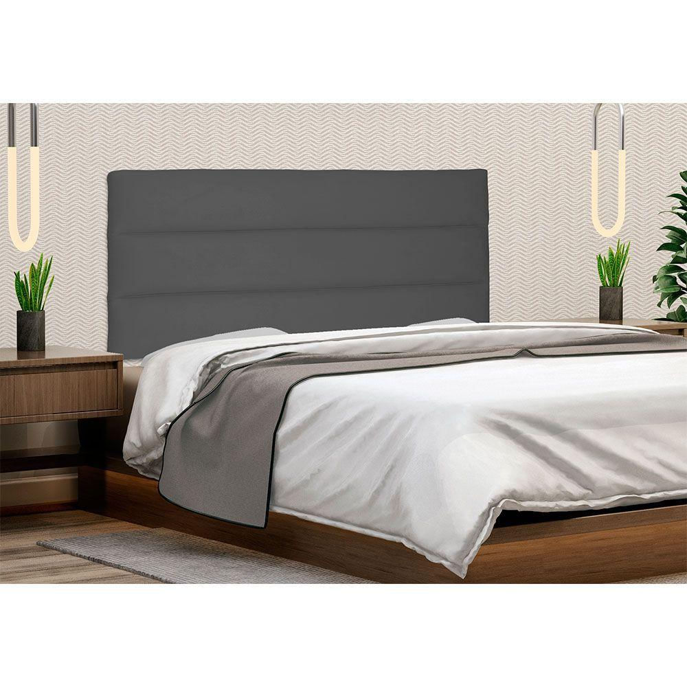 Cabeceira Painel Casal 1,40m La Italiana Suede Cinza