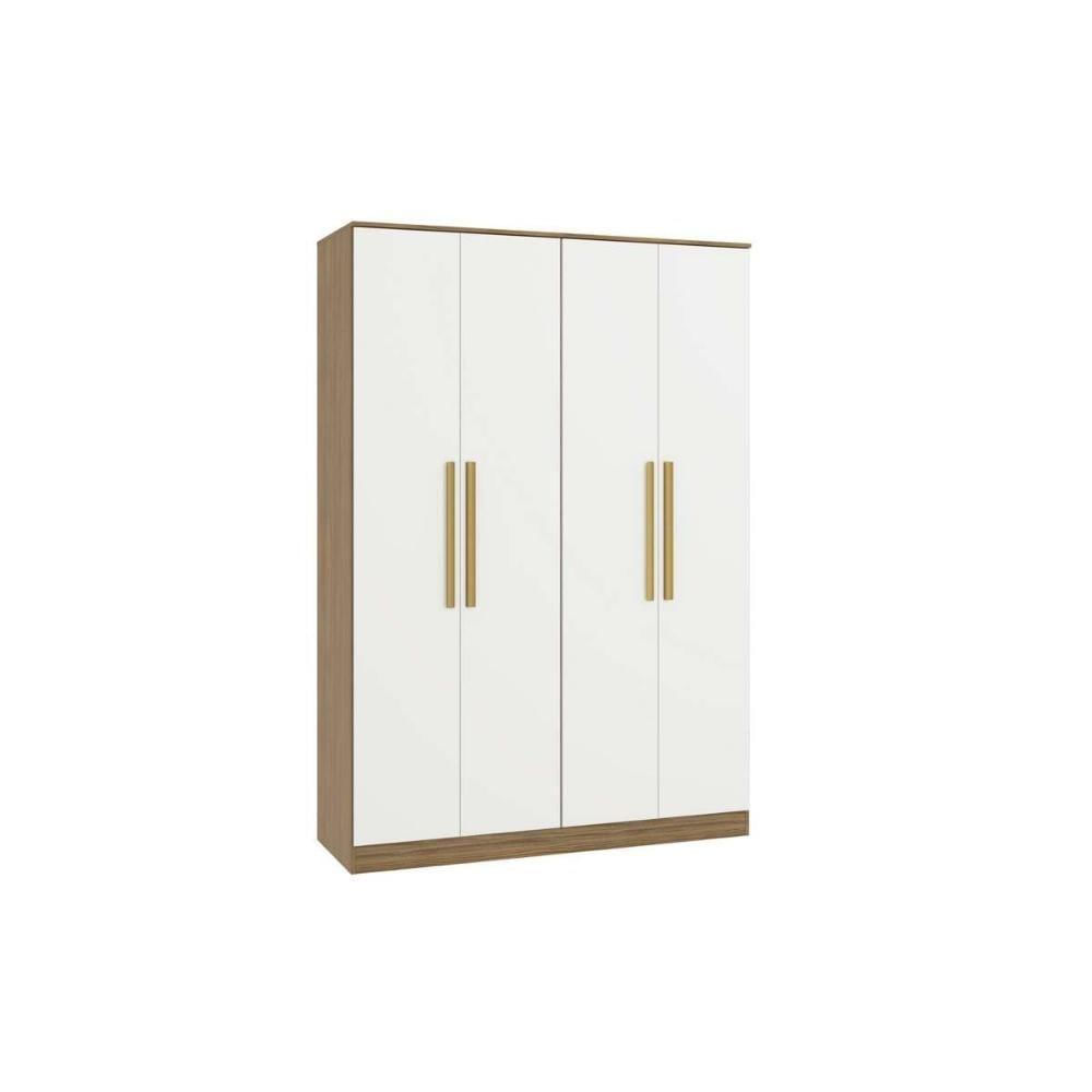 Modulado De Quarto Guarda Roupa C- 4 Portas E 2 Gavetas N536 Adapt Nogueira-branco