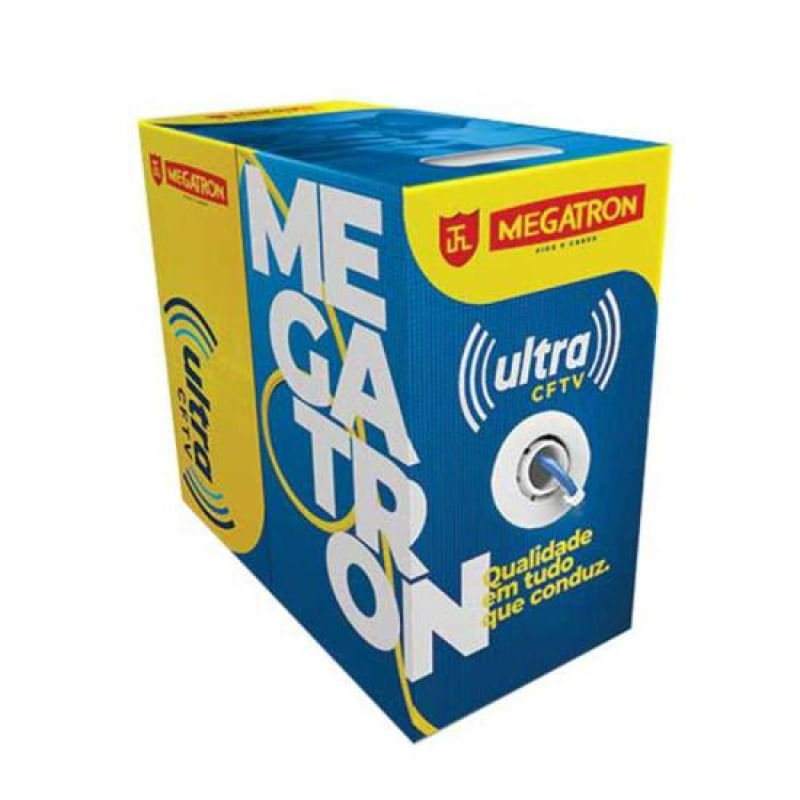 Cabo Ultra CFTV 4PX24AWG 300m Megatron Branco - CX / 300