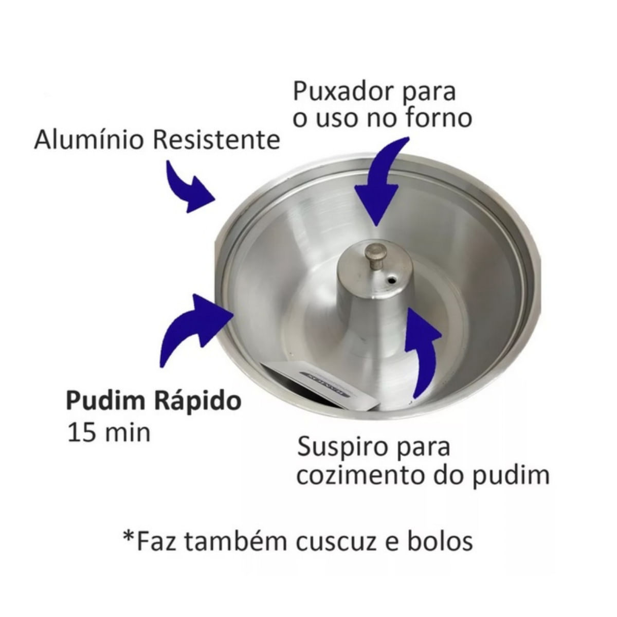 Panela Caçarola Meia Pressão Alumínio Ramos 22cm