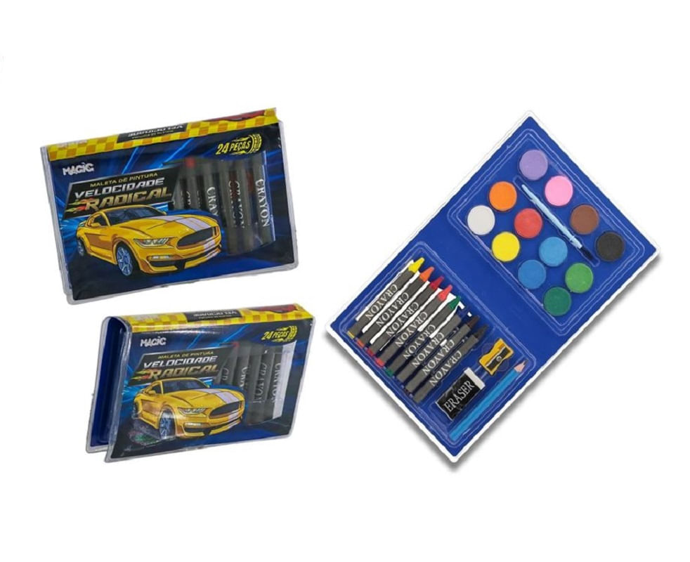 Mini Maleta de Pintura 24 peças Velocidade Radical - Magic