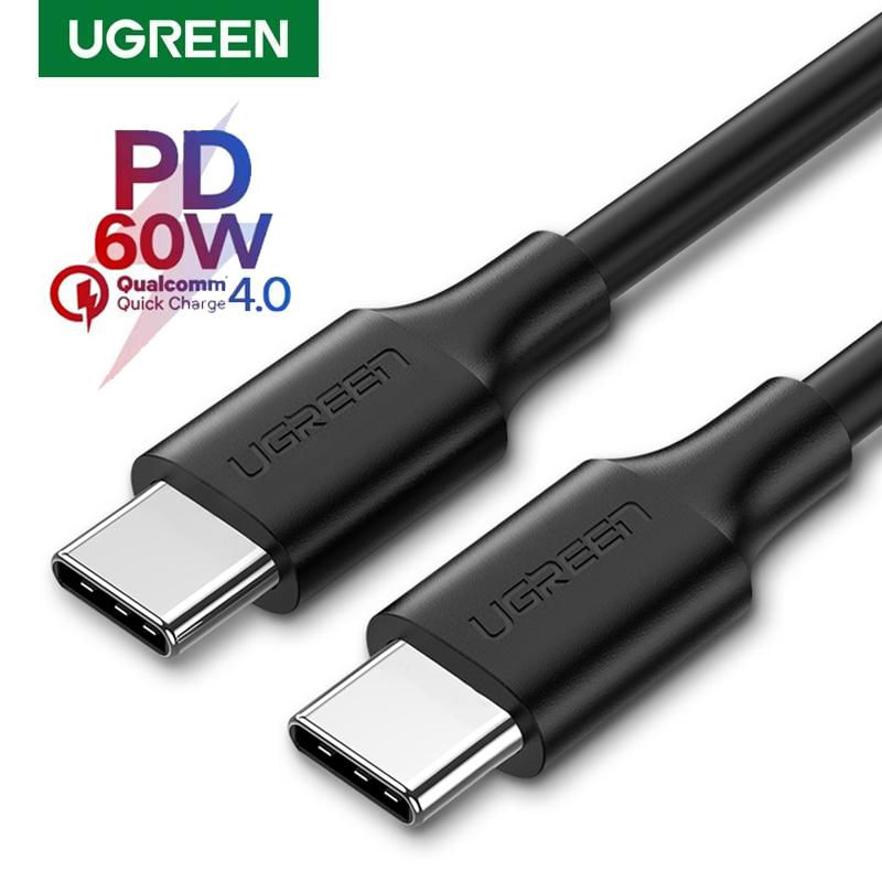Cabo UGREEN 60W USB C para USB Tipo-C PD QC 4.0 Carregamento Rápido