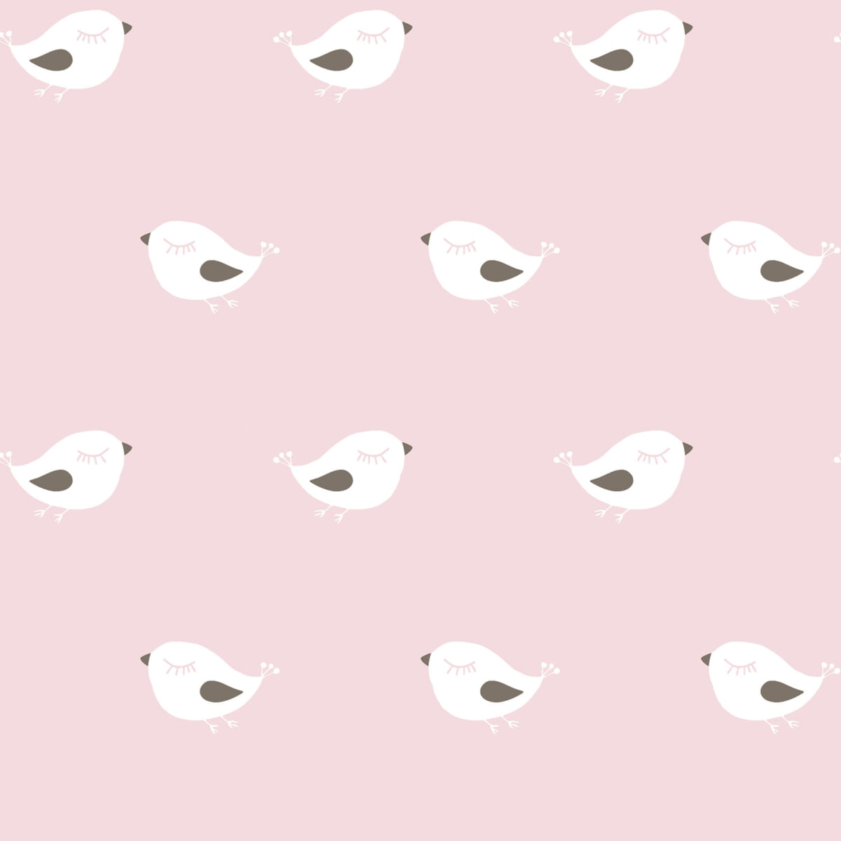 Papel de Parede Fofura Baby Pássaros Fundo Rosa FF4007