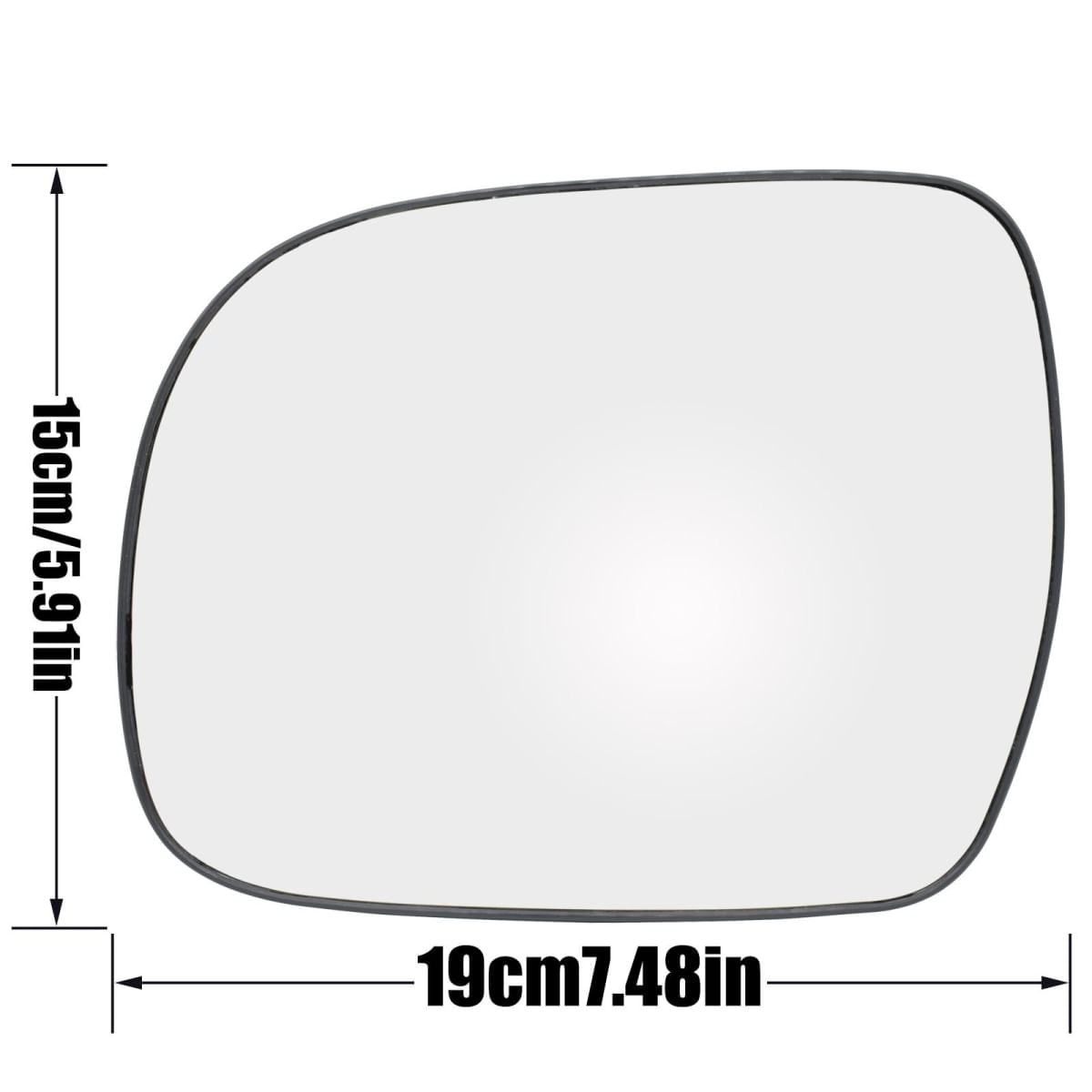 Vidro do Espelho Lateral Aquecido para Lexus RX e Toyota Hilux 2003-2010 Direita / prata, transparente