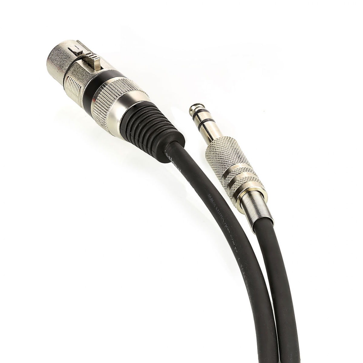 Cabo de Microfone XLR para P10 Estereo - Preto - 50 Metros