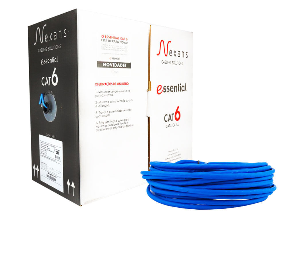 Cabo de Rede Nexans Cat6 Azul - 90 Metros