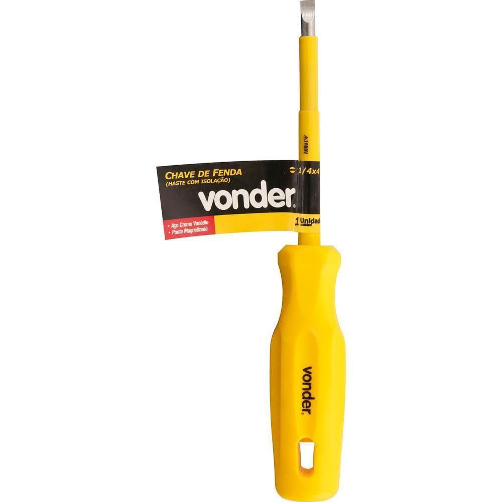 Chave Fenda 3/16X6" Cromo Vanádio Haste Isolada 1000V Vonder