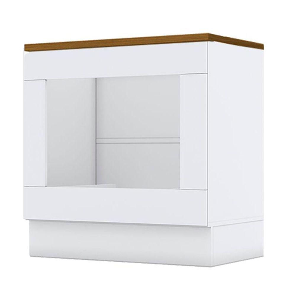 Balcão Forno De Embutir Nova York Branco Com Tampo Nature - Henn