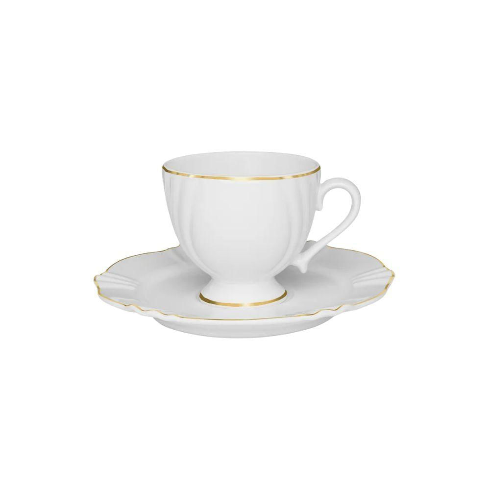 Xícara Para Café Com Pires Em Porcelana Soleil 75ml Oxford Victoria