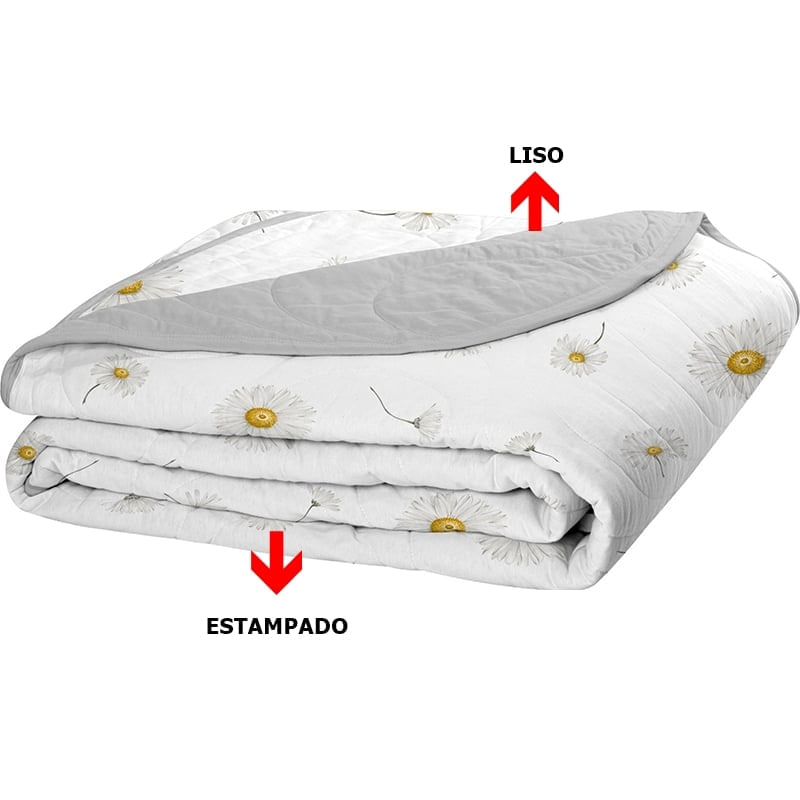 Cobre Leito Tecebem Solteiro Malha estampada em Matelasse 170 x 240cm Serena/Cinza