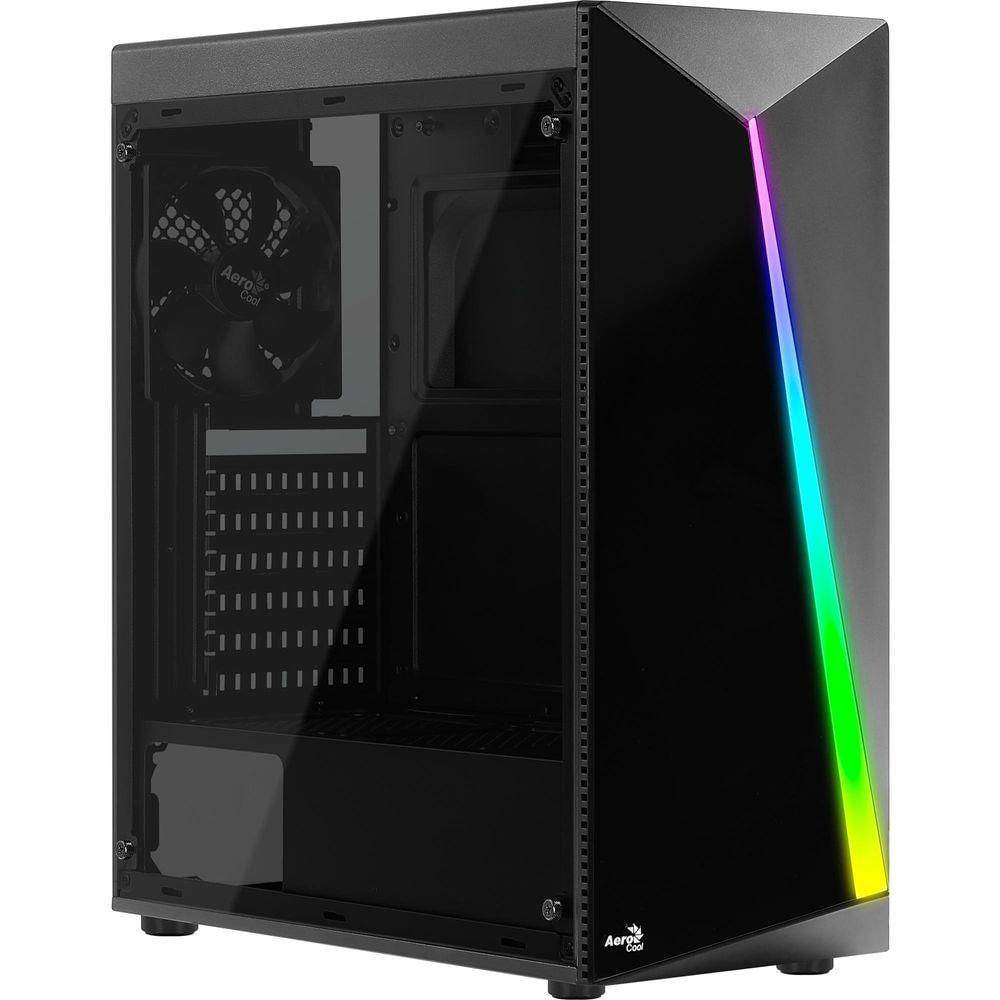 Gabinete Gamer Aerocool Shard Preto Rgb Lateral Acrílico