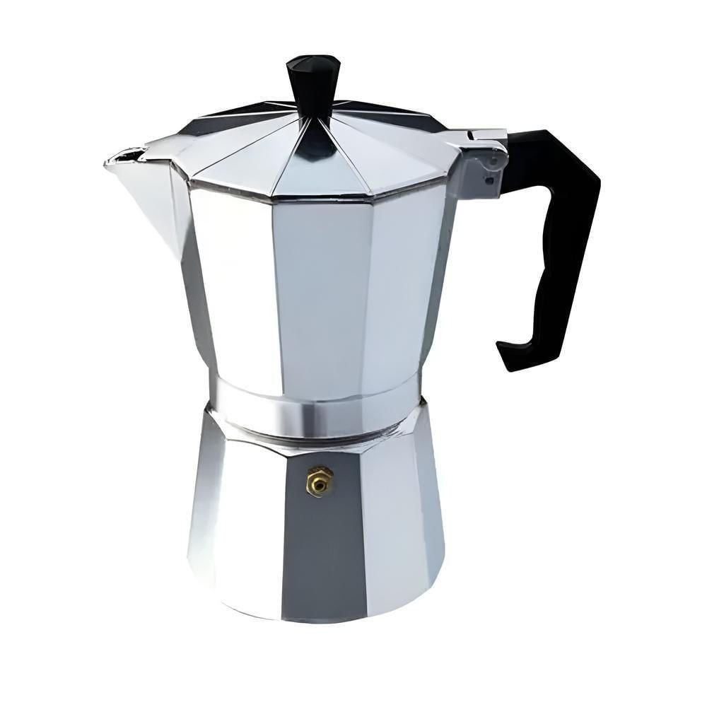 Cafeteira Italiana 6 Xicaras Expresso Grande Moka Luxo Prata Aluminio Manual