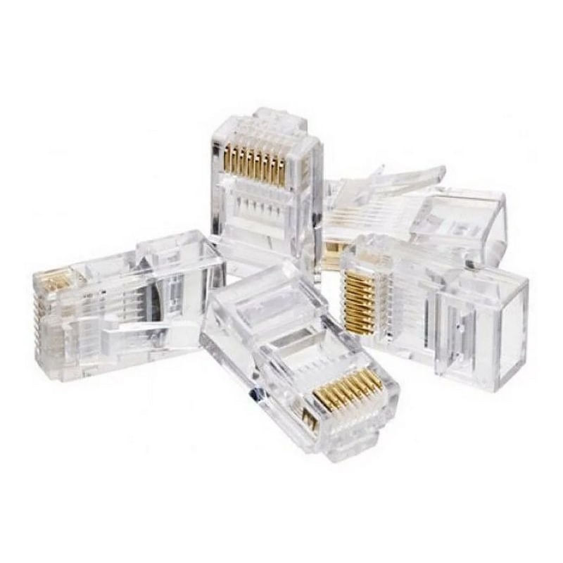 10x Conector Cristal Rj45 Cat6 Giga Para Cabo Rede Lan Plug