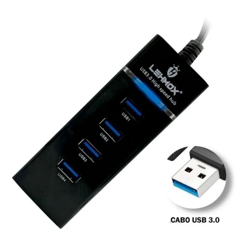 Hub 3.0 4 Portas Usb Extensor Com Interruptor Para Dados