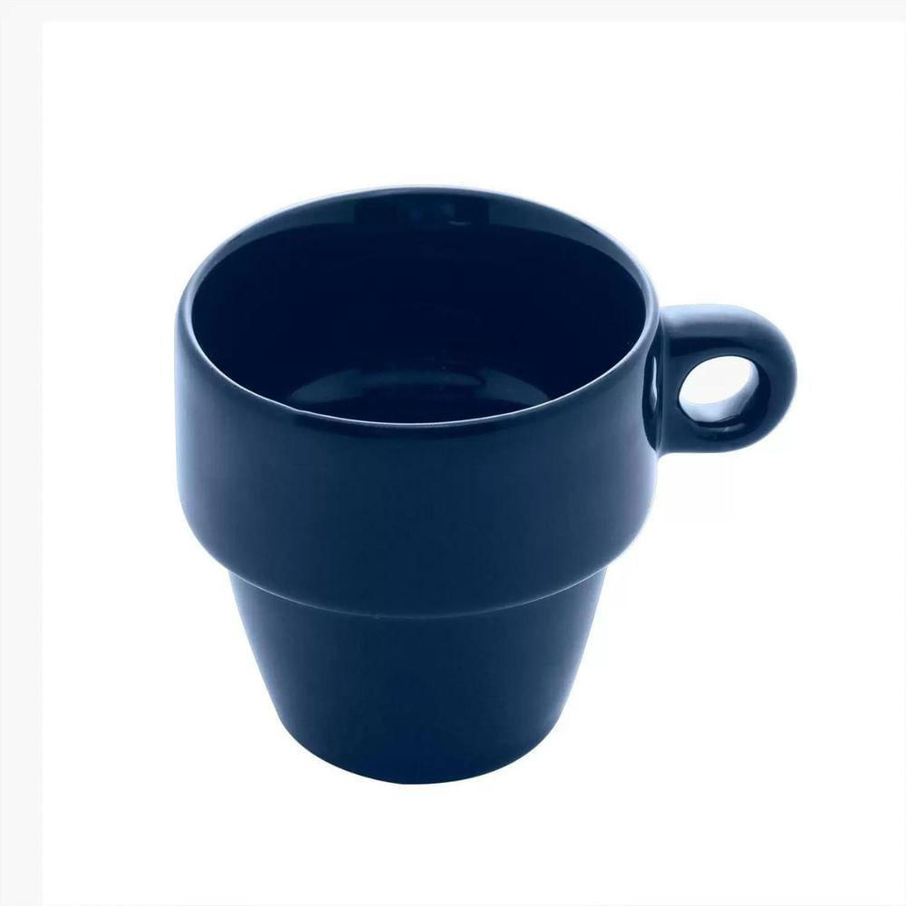 Xícara Para Café De Porcelana Empilhável 90 Ml Collor Azul