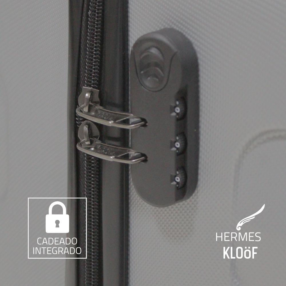 Kit Mala De Viagem Hermes 3 Peças 10kg 23kg E 32kg Prata