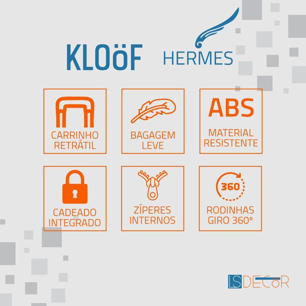 Kit Mala De Viagem Hermes 3 Peças 10kg 23kg E 32kg Prata