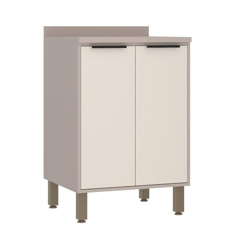 Balcão De Cozinha Com Tampo 60 Cm 2 Portas Stylo Luciane Móveis beige