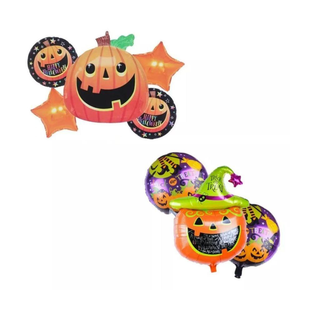 Kit Buquê Balão Halloween Com 5 Unidades - Modelos Sortidos