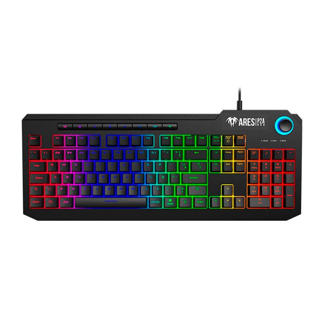 Teclado Gamer Ares P2A RGB ABNT2 Preto ARES-P2A-BK Gamdias