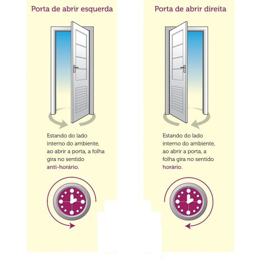 Porta de Alumínio Palheta 210x80cm Esquerda Brilhante