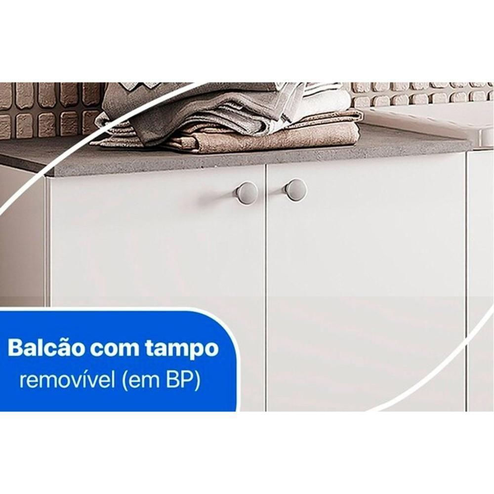 Balcão Lavanderia Duo Duplo Médio C- 2 Portas Branco - Telasul