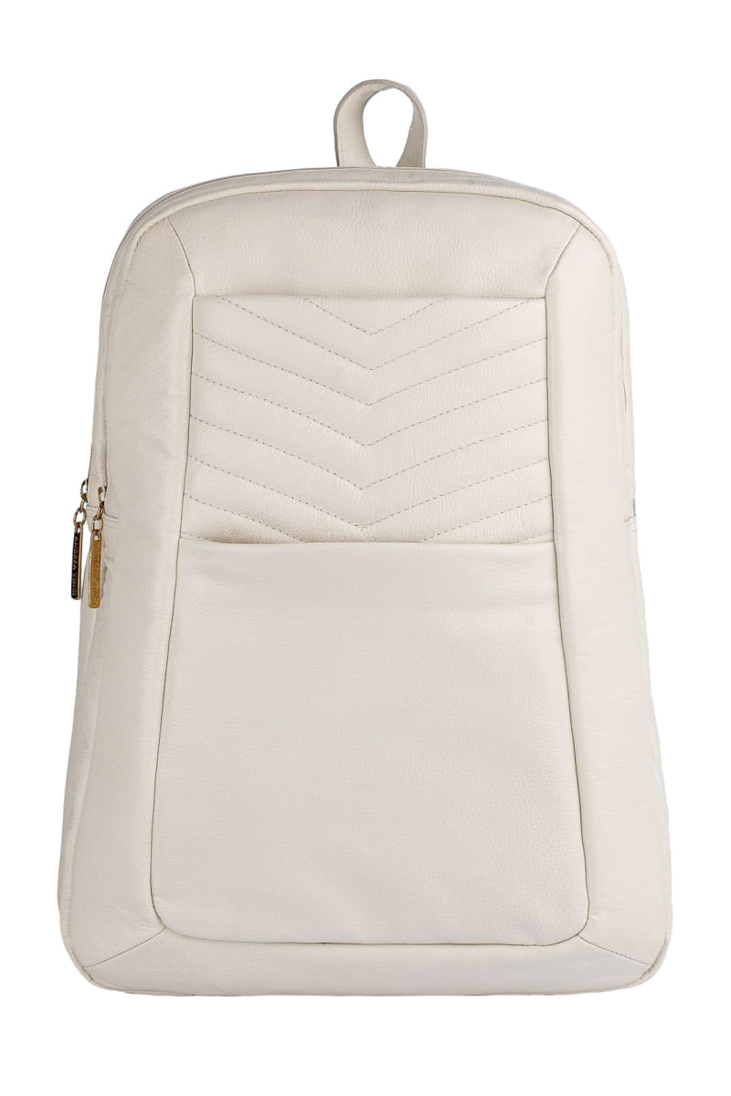 Mochila de couro grande liso slim Patricia