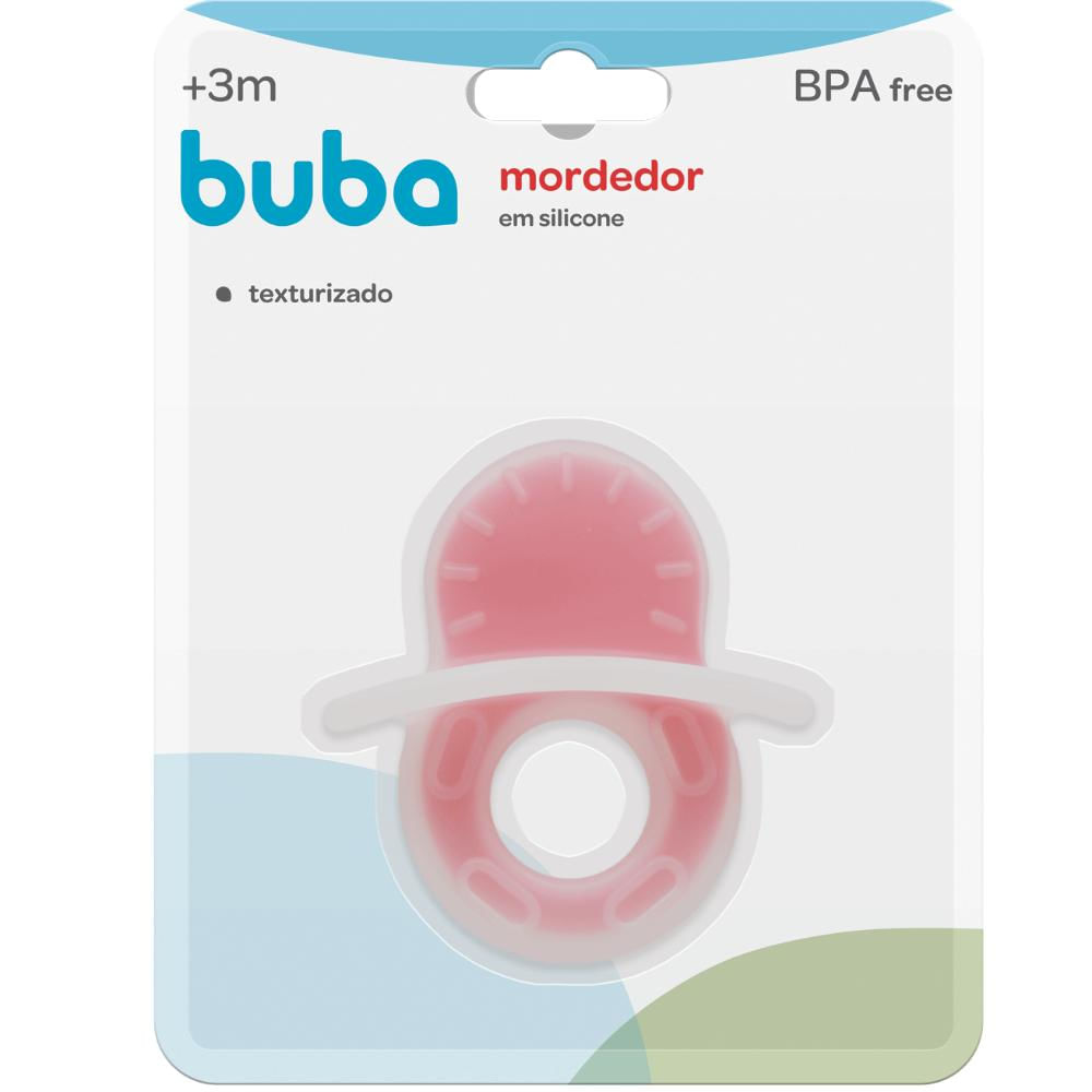 Mordedor Texturizado Em Silicone - Rosa Buba Baby