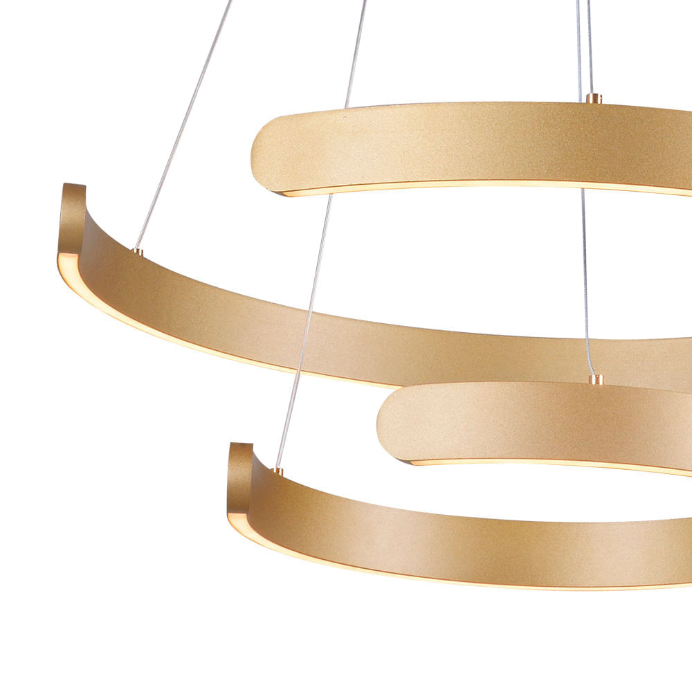 Lustre Pendente Sindora DCD03043 Dourado Led Bivolt Dourado / 3000K - Branco Quente