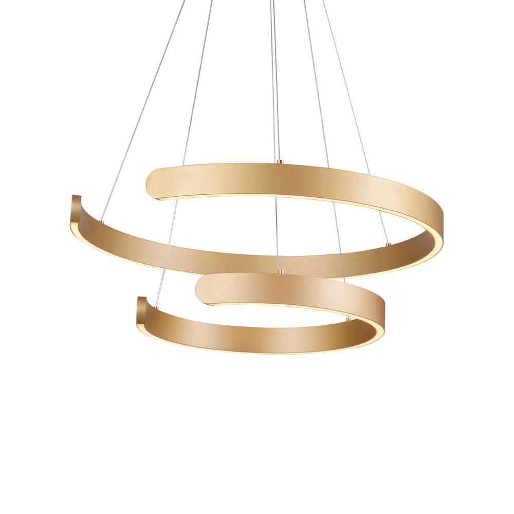 Lustre Pendente Sindora DCD03043 Dourado Led Bivolt Dourado / 3000K - Branco Quente