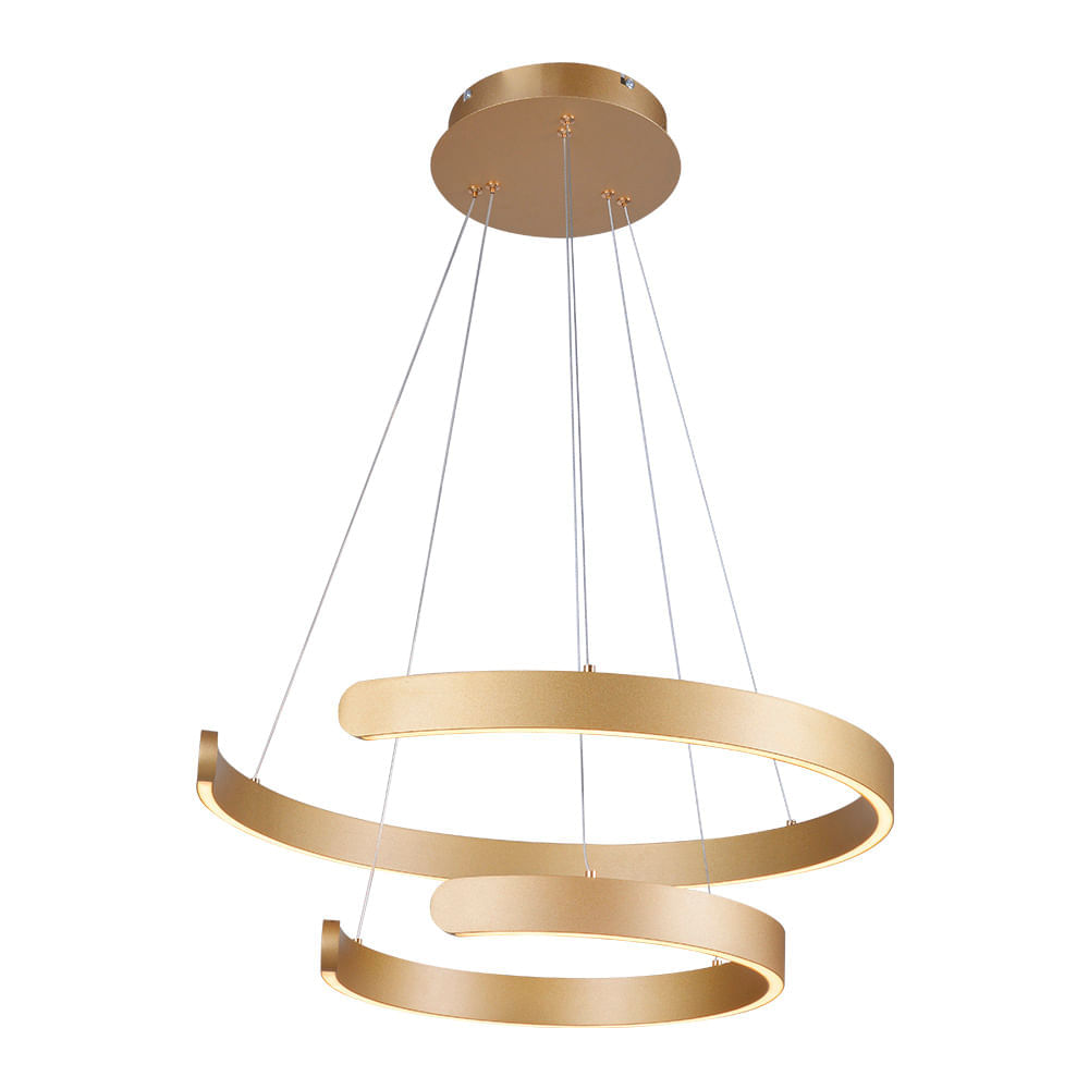 Lustre Pendente Sindora DCD03043 Dourado Led Bivolt Dourado / 3000K - Branco Quente