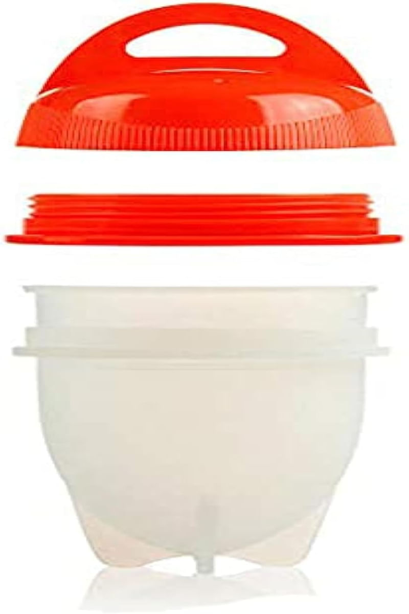 Kit com 6 Peças Forma de Silicone para Cozinhar Ovo com Tampa 75ml Forma de Ovos