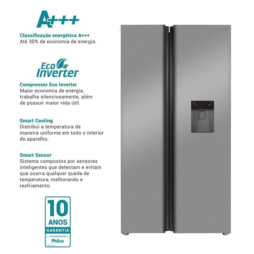 Refrigerador/Geladeira 486L Side By Side Philco PRF504ID 110V