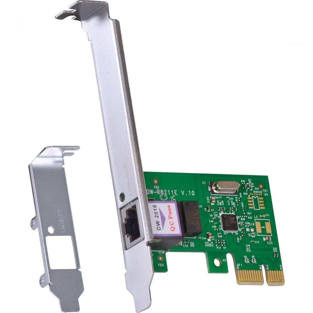 Placa De Rede 10-100-1000 Pci-e Prv1000e Com Suporte Low Profile