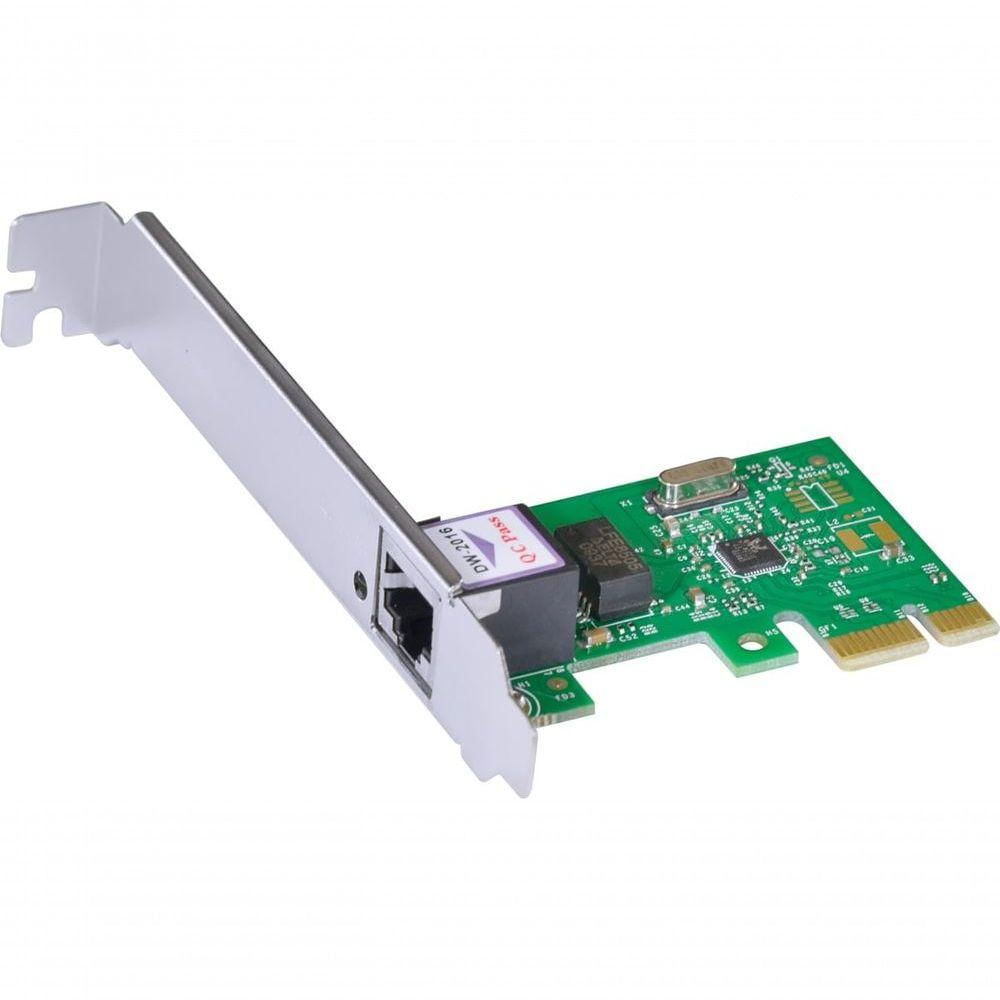 Placa De Rede 10-100-1000 Pci-e Prv1000e Com Suporte Low Profile