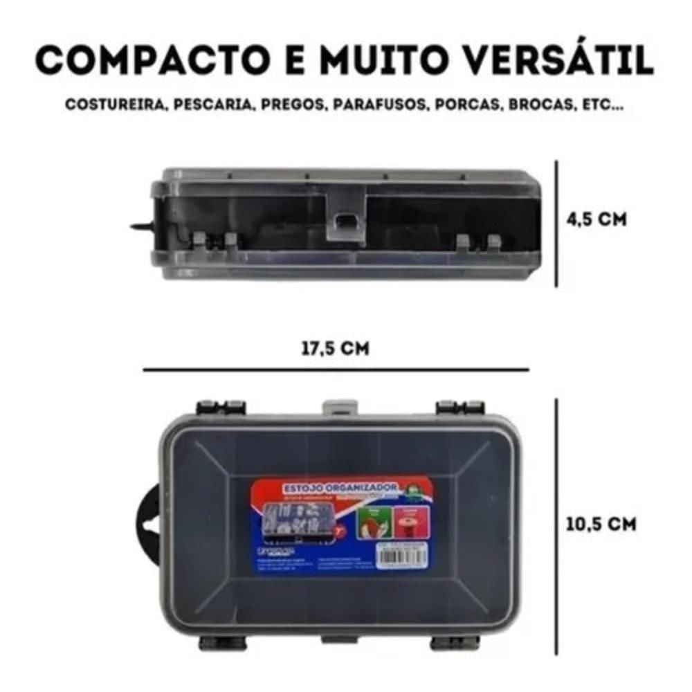 Estojo Organizador 13 Divisórias Duplo - Porta Ferramentas Mini Gaveteiro Portátil Multiuso