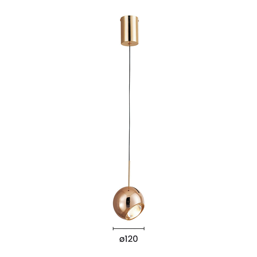 Lustre Pendente Astraled Revati PT-9125 Dourado Brilho Led Bivolt Dourado / 3000K - Branco Quente