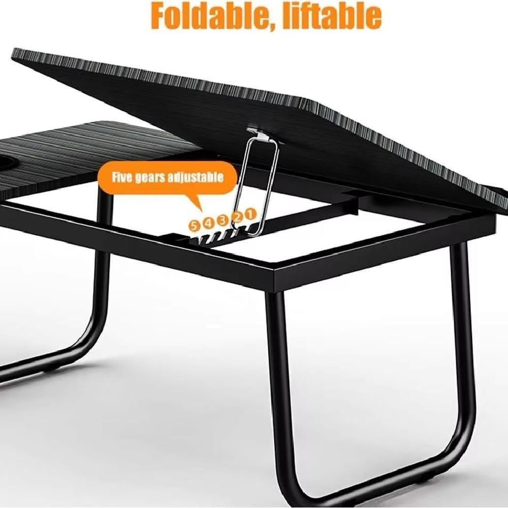 Mesa Suporte Para Notebook Em Madeira Portatil Cama Ajustavel Multifuncional Sofa Apoio Home Office Dobravel Preta