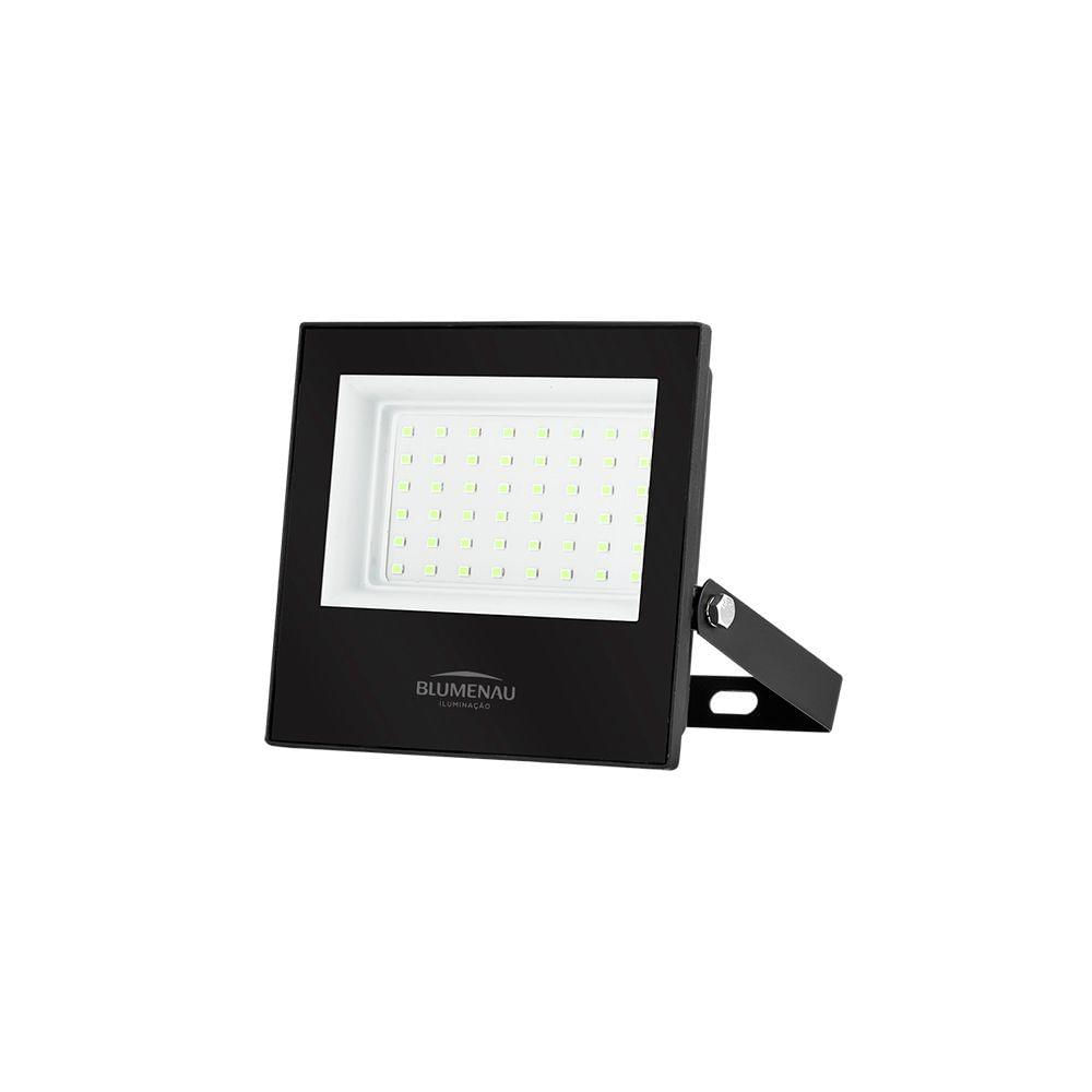 Refletor Blumenau Led Play 50w Preto Bivolt Luz Verde