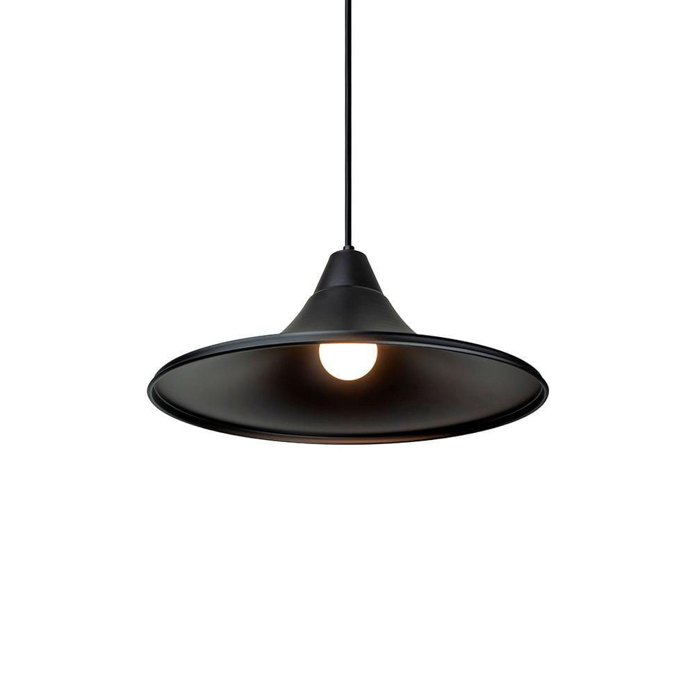 Lustre Pendente Blumenau Téo E27 Bivolt Preto