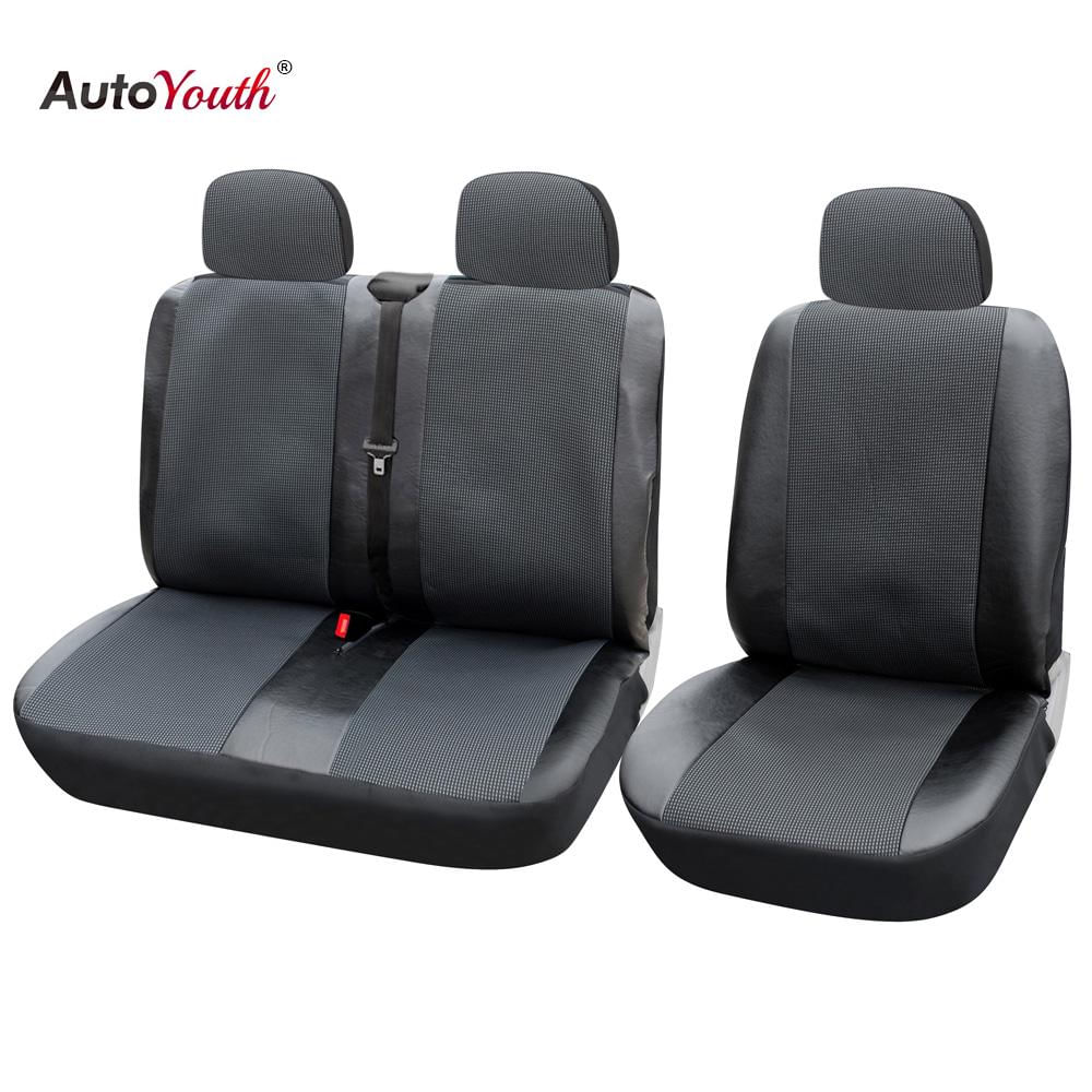 Capas de Assento para Carro AUTOYOUTH 1+2, Couro Sintético, Ajuste Universal