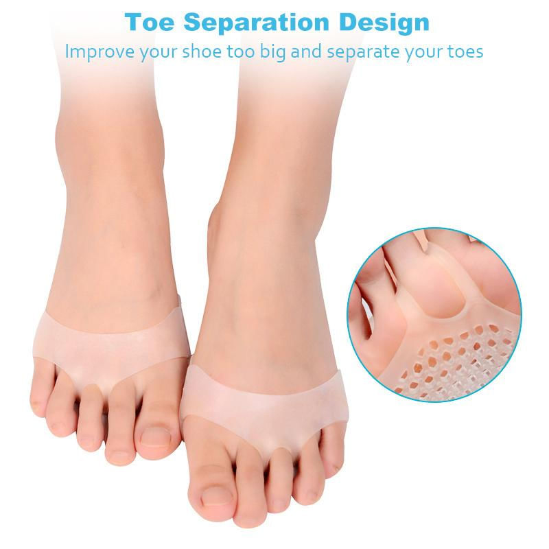 Pads de Silicone para Mulheres em Sapatos de Salto Alto - Almofadas para Alívio da Dor Metatarsal 1 par / branco