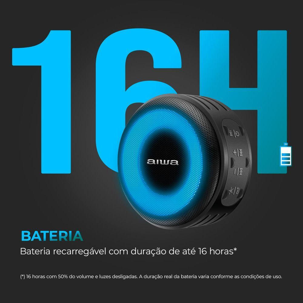 Caixa De Som Speaker Aiwa Bluetooth Luzes Bivolt