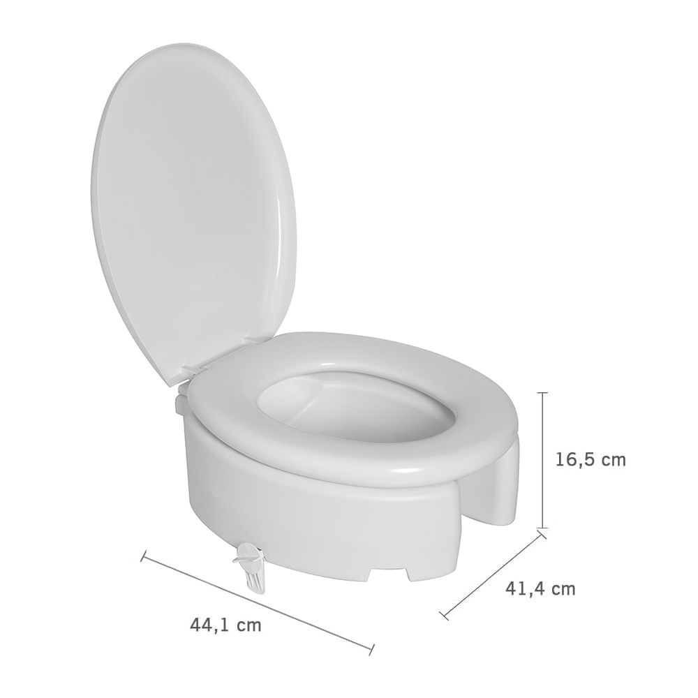 Assento Sanitário Elevado Astra TAE13T/K com Tampa e Trava 16,5cm Almofadado Branco