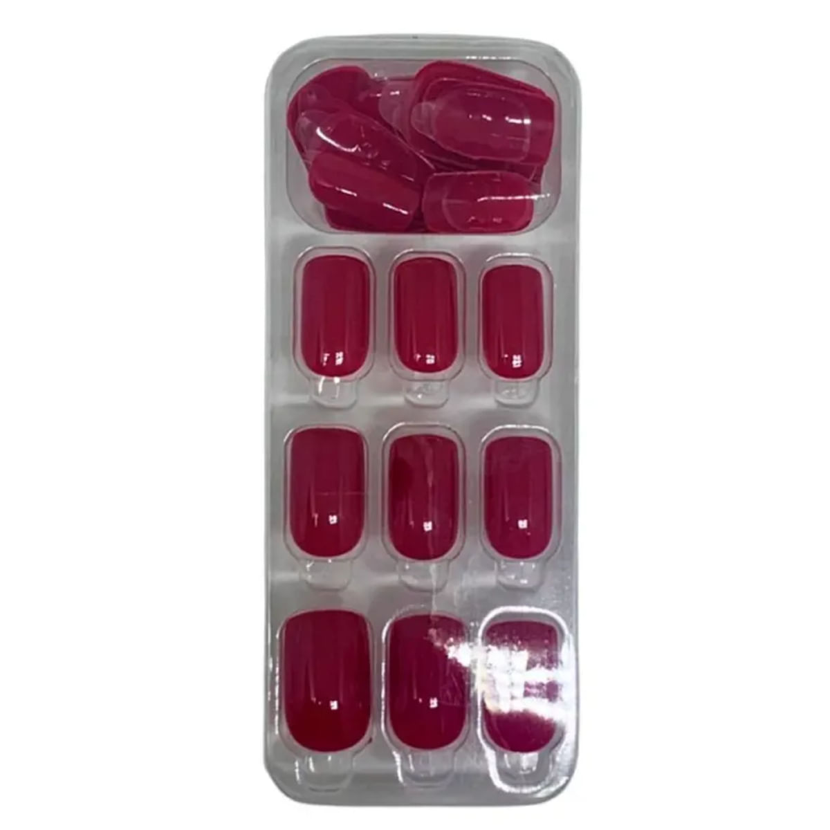 Macrilan Unhas Postiças Autocolantes Efeito Gel (24 Unidades) médio / rubi