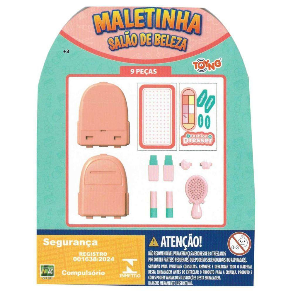 Maletinha Faz De Conta Acessórios Temática Salão De Beleza Laranja