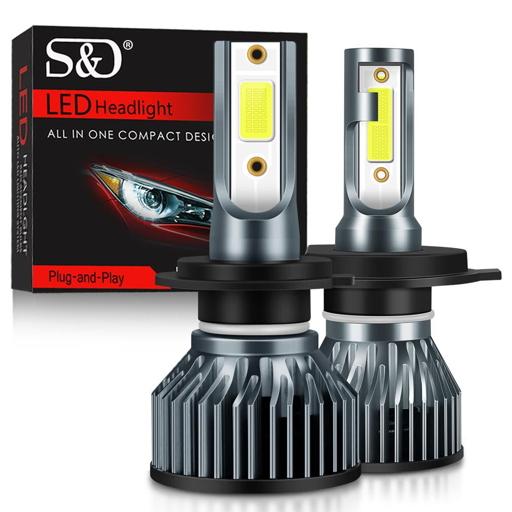 2 Peças Super Brilhante Mini Farol de Carro LED H1 H4 H7