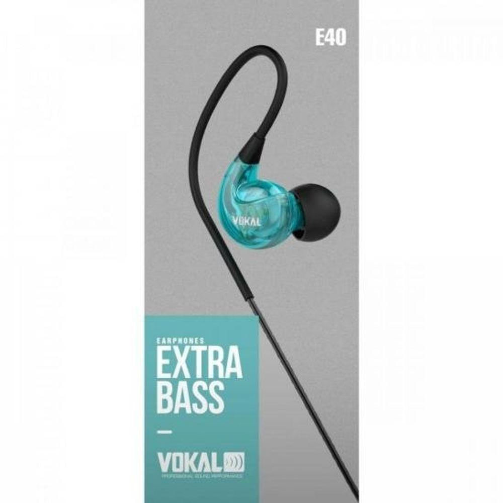 Fone De Ouvido E40 In Ear Azul Vokal