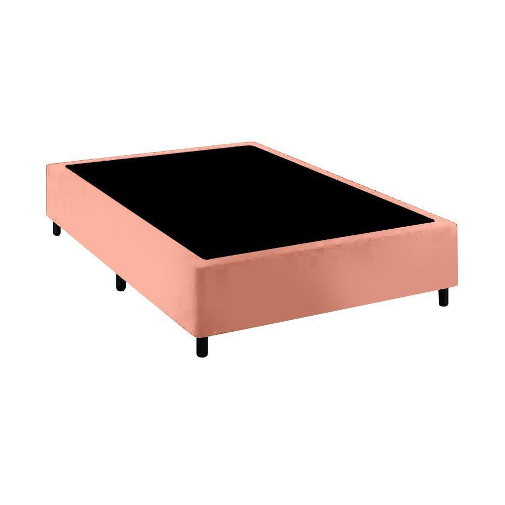 Base Cama Box Premium Casal Comum Rosa