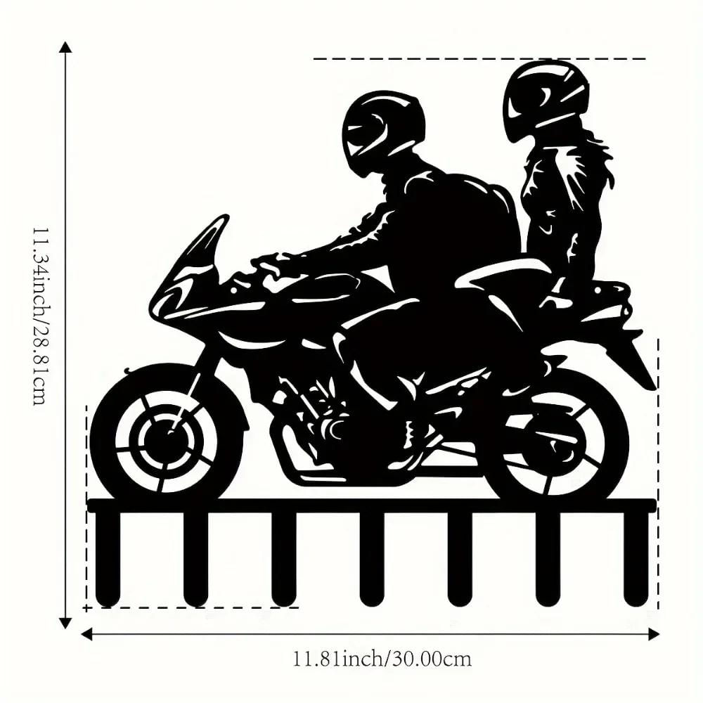 1 peça Suporte de Chaves de Metal para Motocicleta - Ganchos Decorativos para Parede preto